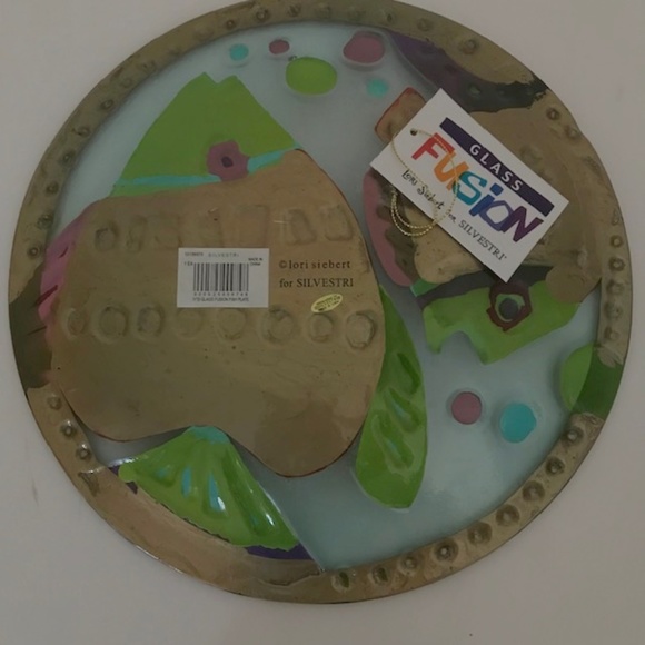 Lori Siebert Fused Glass Fish Plate 11" New in Box - Picture 4 of 8